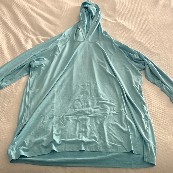 Other - Soft Light Blue Hooded Pullover Top